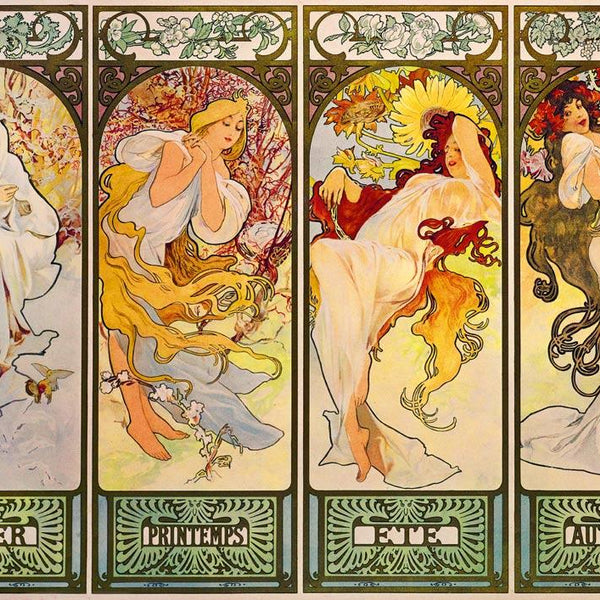 Bluebird Art Mucha - Four Seasons, 1900 Jigsaw Puzzle (1000 Pieces)