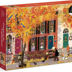 Galison Autumn in the Neighborhood Jigsaw Puzzle (1000 Pieces)