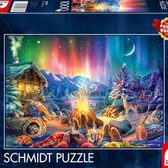 Schmidt Campfire Romance under the Starry Sky Jigsaw Puzzle (1000 Pieces)