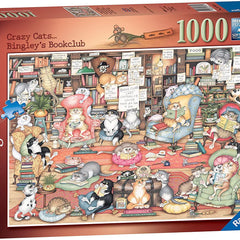 Ravensburger Crazy Cats Bingley's Bookclub Jigsaw Puzzle (1000 Pieces)