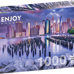 Enjoy Cloudy Sky Over Manhattan, New York Jigsaw Puzzle (1000 Pieces)