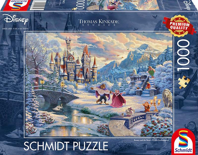 Schmidt Thomas Kinkade: Disney Beauty and the Beast Winter Enchantment Jigsaw Puzzle (1000 Pieces)- DAMAGED