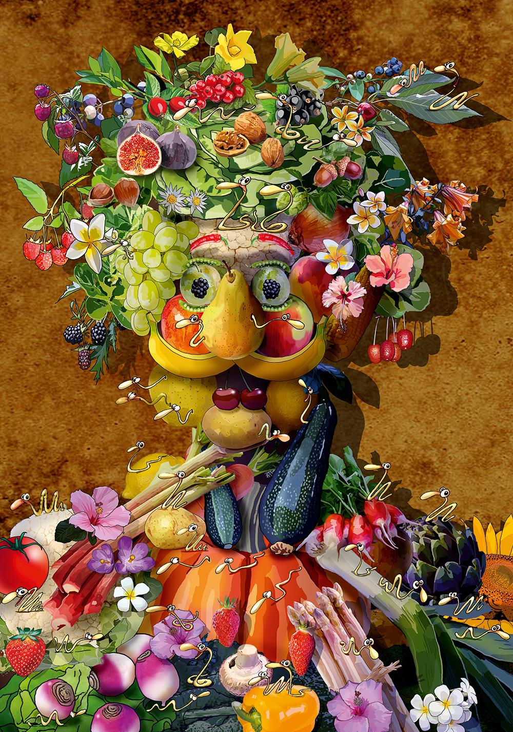 Bluebird Arcimboldo par Francois Ruyer Jigsaw Puzzle (1000 Pieces)