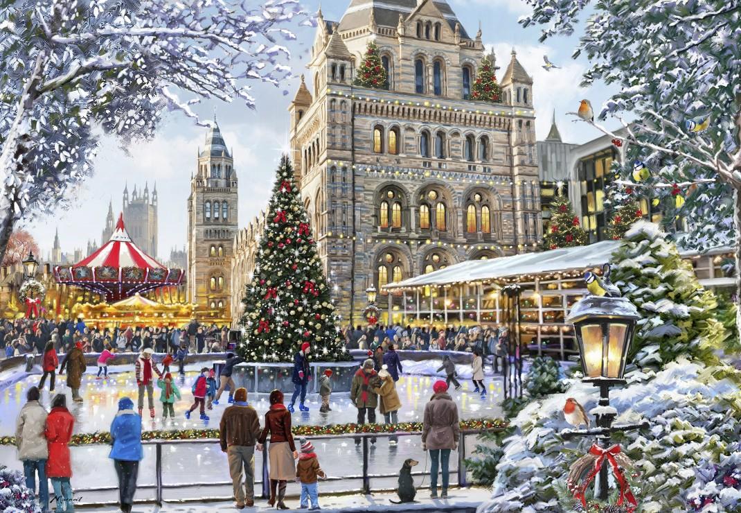 Bluebird Skating Outside Natural History Museum Jigsaw Puzzle (1000 Pieces)