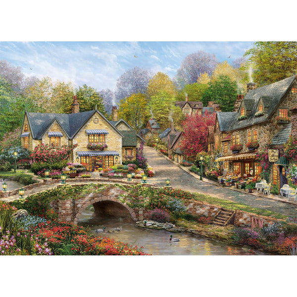 Gibsons Kinkade Summer in Cobblestone Village Jigsaw Puzzle (1000 Pieces)