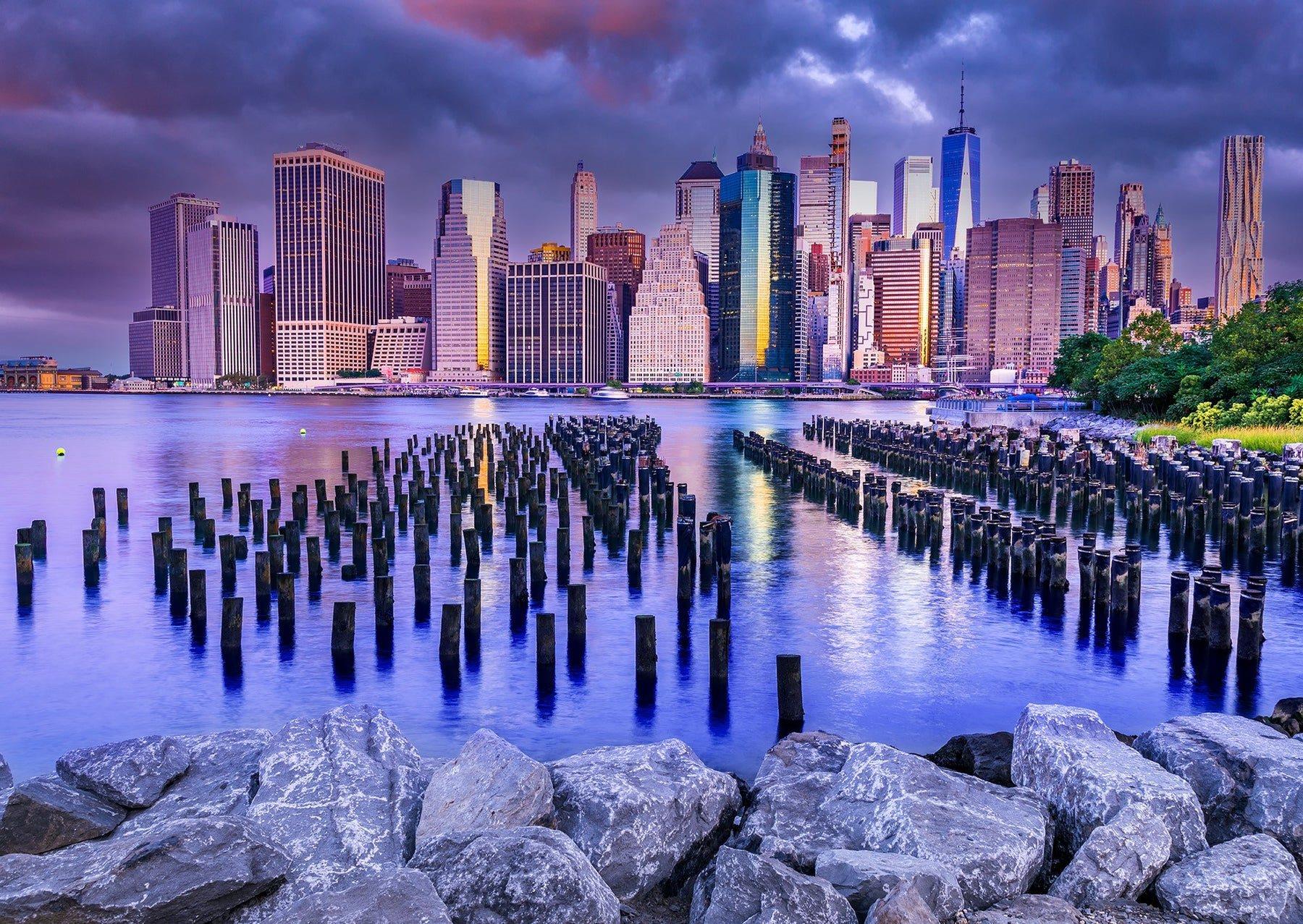 Enjoy Cloudy Sky Over Manhattan, New York Jigsaw Puzzle (1000 Pieces)