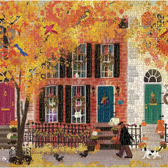 Galison Autumn in the Neighborhood Jigsaw Puzzle (1000 Pieces)