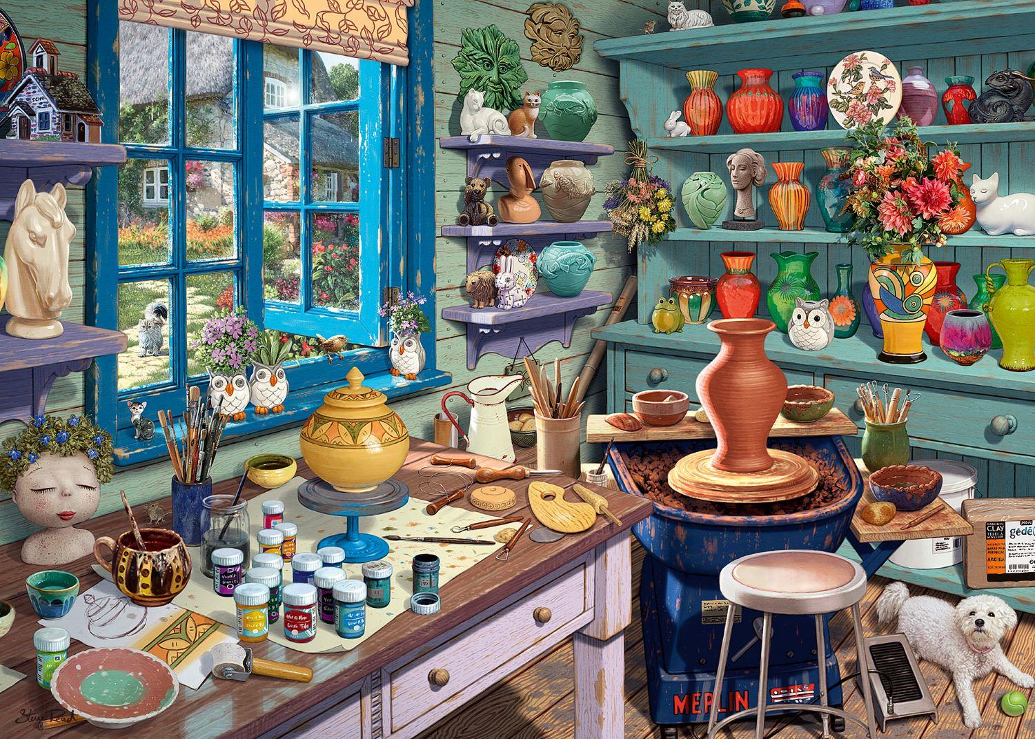 Ravensburger Pottery Studio Sanctuary Jigsaw Puzzle (500 XL Extra Large Pieces)