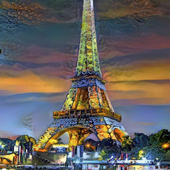 Bluebird Eiffel Tower At Sunset, Paris, France Jigsaw Puzzle (1000 Pieces)