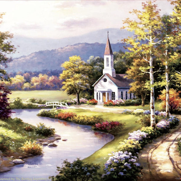 Sunsout Country Chapel - Sung Kim - Jigsaw Puzzle (1000 Pieces)