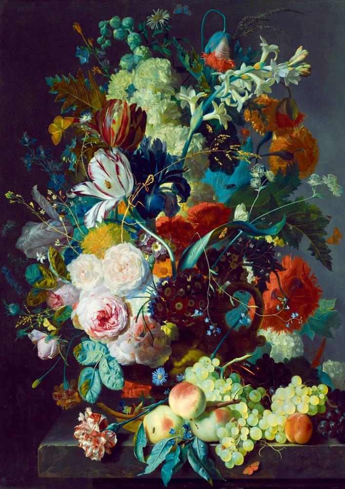 Bluebird Art Jan Van Huysum - Still Life with Flowers and Fruit, 1715 Jigsaw Puzzle (1000 Pieces)