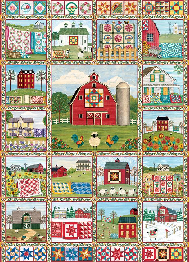 Cobble Hill Quilt Country Jigsaw Puzzle (1000 Pieces)