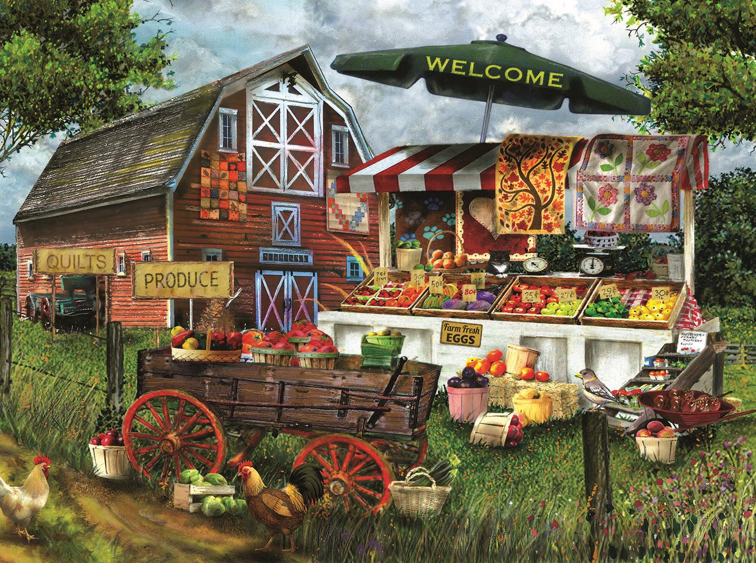 Sunsout Fresh Country Produce - Tom Wood Jigsaw Puzzle (1000 Pieces)