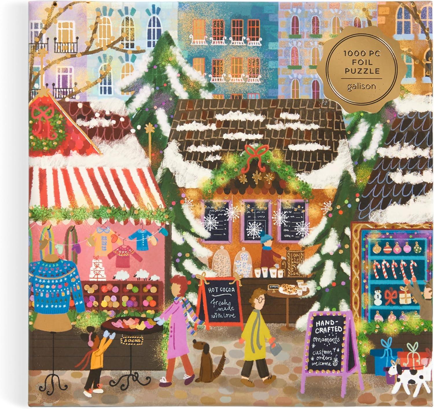 Galison Joy Laforme Merry Market Foil Jigsaw Puzzle (1000 Pieces)