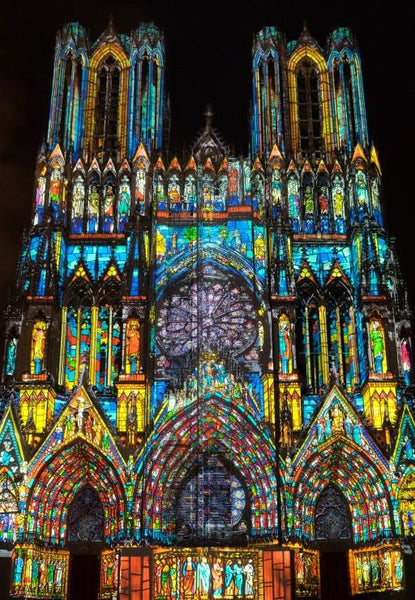 Bluebird Cathédrale de Reims en Lumiere Jigsaw Puzzle (1000 Pieces)