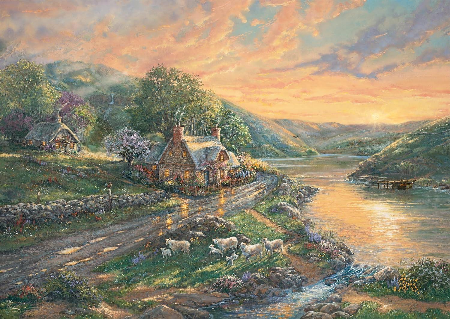 Schmidt Thomas Kinkade: Daybreak in Emerald Valley Jigsaw Puzzle (1000 Pieces)