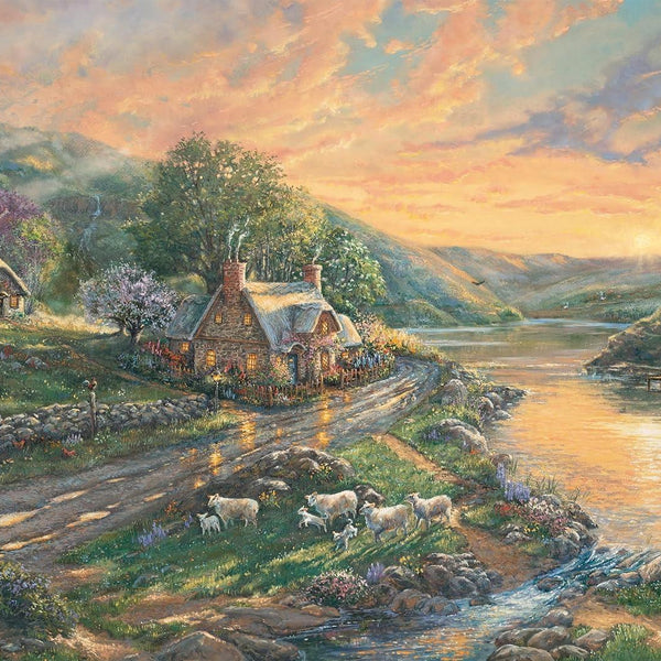 Schmidt Thomas Kinkade: Daybreak in Emerald Valley Jigsaw Puzzle (1000 Pieces)