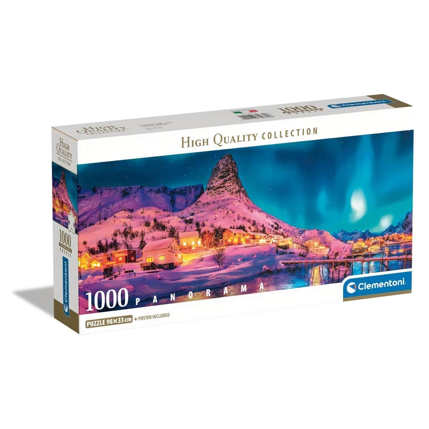 Clementoni Colourful Night Over Lofoten Islands Panorama Jigsaw Puzzle (1000 Pieces)  DAMAGED  BOX