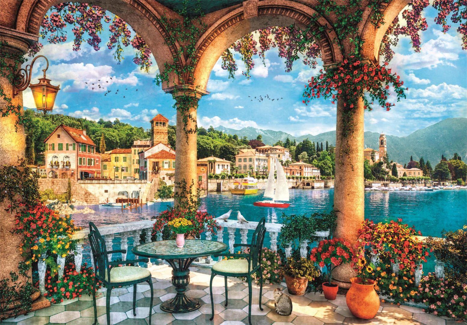 Clementoni Balcony View Of Lake Jigsaw Puzzle (1000 Pieces)