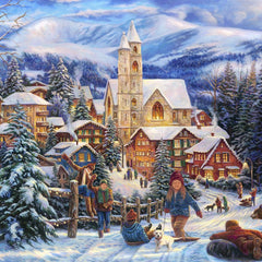 Grafika Chuck Pinson - Sledding To Town Jigsaw Puzzle (500 Pieces)