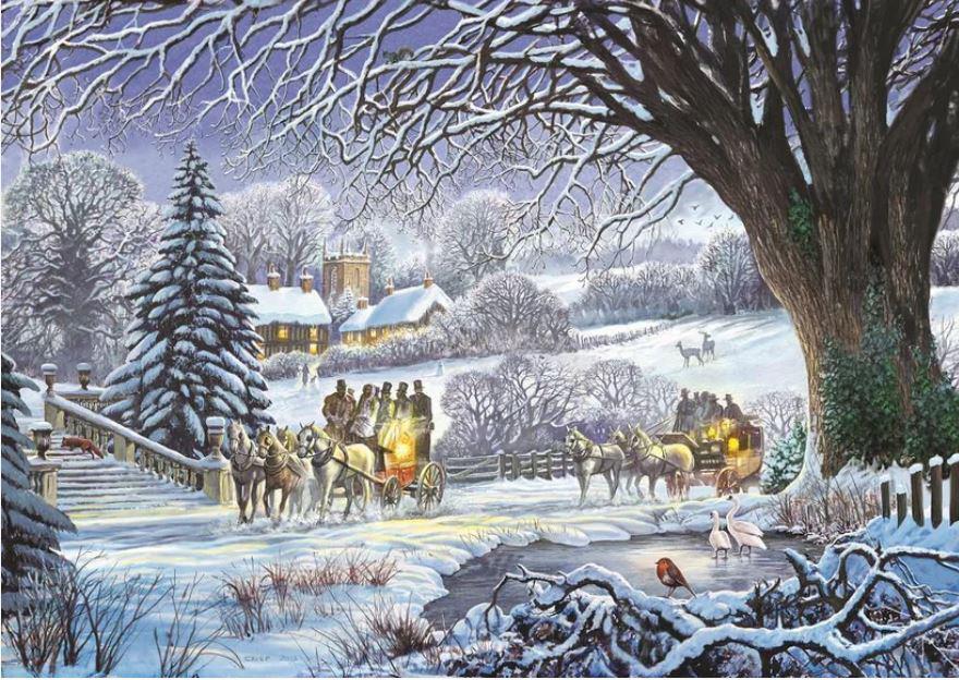 Christmas Coaches, Steve Crisp Jigsaw Puzzle (500 Pieces)