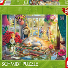 Schmidt Puzzle Time with Cat Jigsaw Puzzle (1000 Pieces)