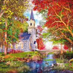 Schmidt Chapel in Autumn Magic Jigsaw Puzzle (1000 Pieces)