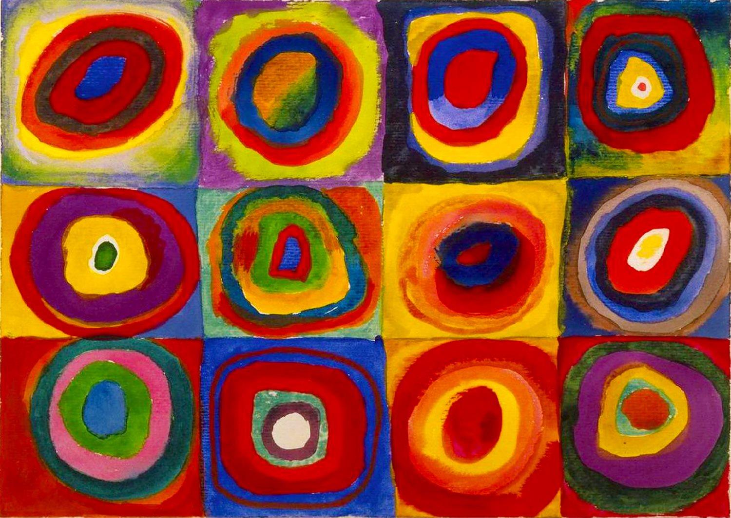 Enjoy Kandinsky - Color Study: Squares with Concentric Circles Jigsaw Puzzle (1000 Pieces)