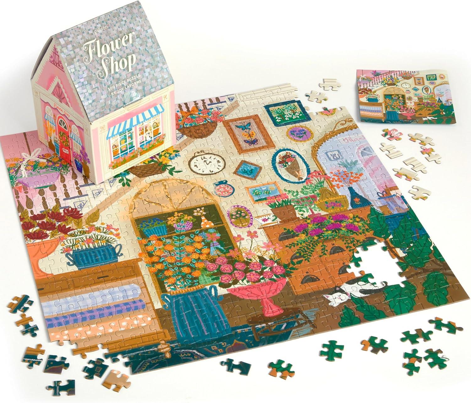 Galison Flower Shop House, Joy Laforme Jigsaw Puzzle (500 Pieces)