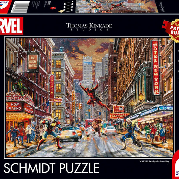 Schmidt Kinkade Marvel Deadpool Snow Day Jigsaw Puzzle (1000 Pieces)