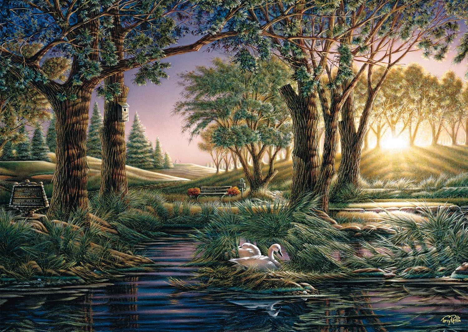 Schmidt Terry Redlin: Morning Magic at the Pond Jigsaw Puzzle (1000 Pieces)