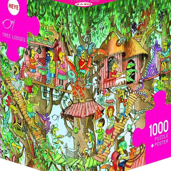 Heye Puzzles Triangular Tree Lodges, Korky Paul Jigsaw Puzzle (1000 Pieces)