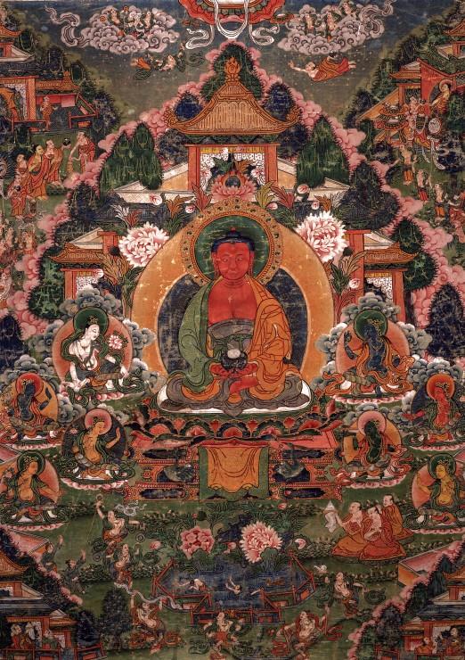 Grafika Buddha Amitabha in His Pure Land of Suvakti Jigsaw Puzzle (1500 Pieces)