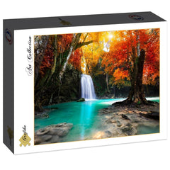 Grafika Waterfall in the Forest Jigsaw Puzzle (1500 Pieces)