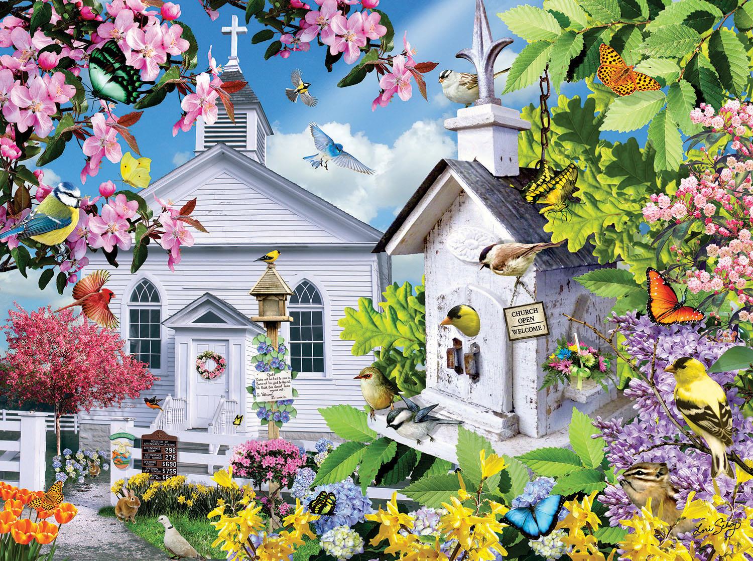 Sunsout Time for Church - Lori Schory Jigsaw Puzzle (1000 Pieces)