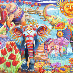 Bluebird Elephants in the Garden Jigsaw Puzzle (1000 Pieces)