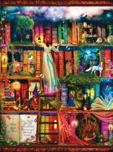 Sunsout Treasure Hunt Bookshelf, Aimee Stewart Jigsaw Puzzle (1000 Pieces)