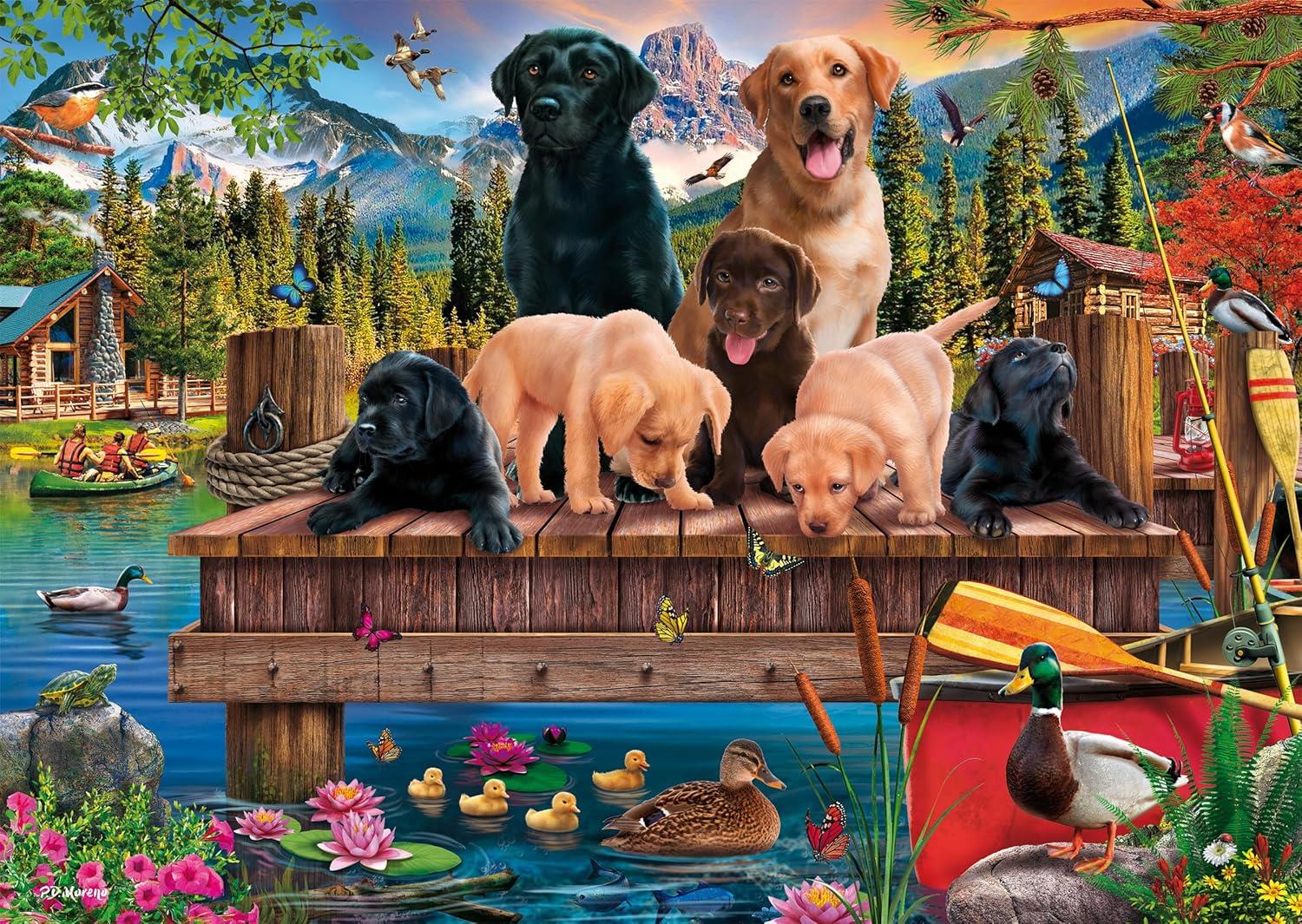 Schmidt Dog Family by the Lake Jigsaw Puzzle (1000 Pieces)