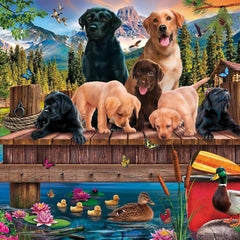 Schmidt Dog Family by the Lake Jigsaw Puzzle (1000 Pieces)