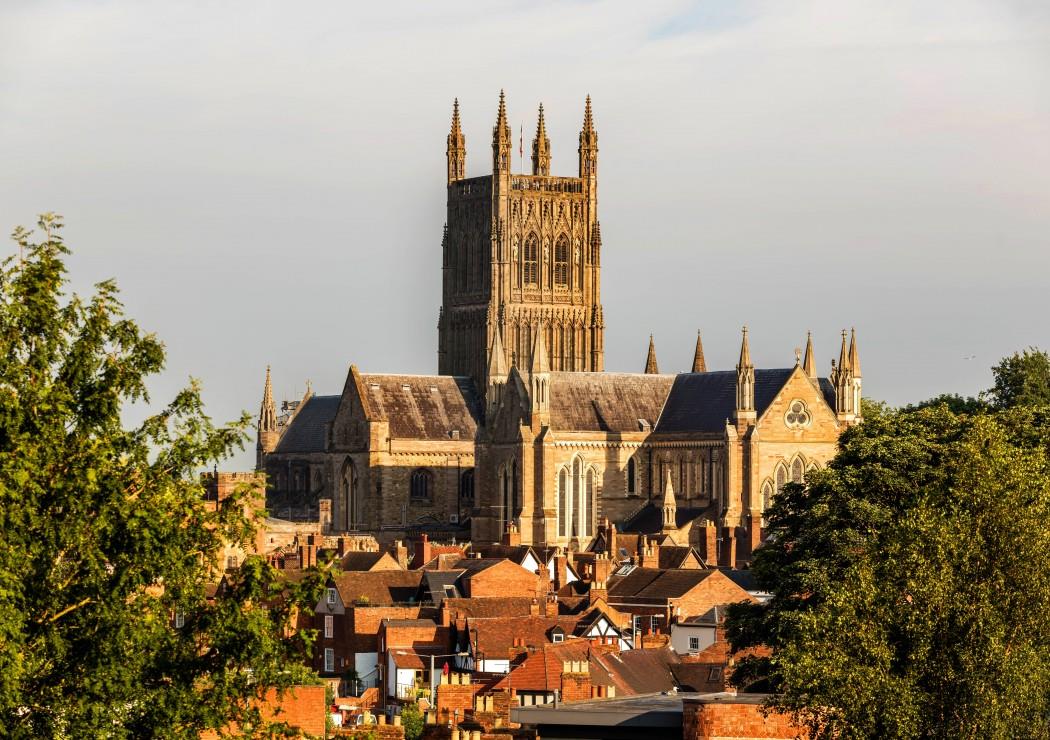 Grafika Worcester Cathedral viewed from Fort Royal Park Jigsaw Puzzle (1500 Pieces)