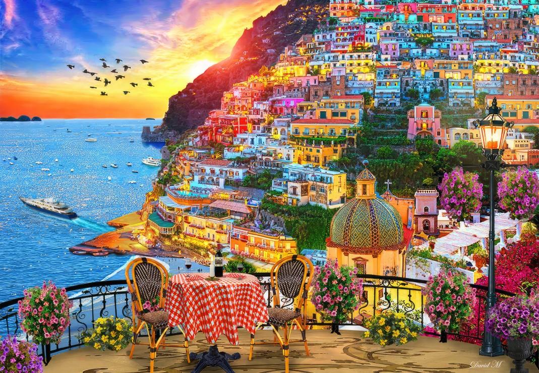 Bluebird Positano Italy Jigsaw Puzzle (1000 Pieces) - DAMAGED BOX