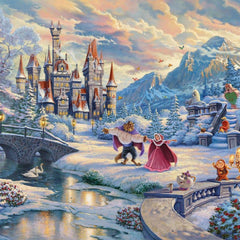 Schmidt Thomas Kinkade: Disney Beauty and the Beast Winter Enchantment Jigsaw Puzzle (1000 Pieces)- DAMAGED