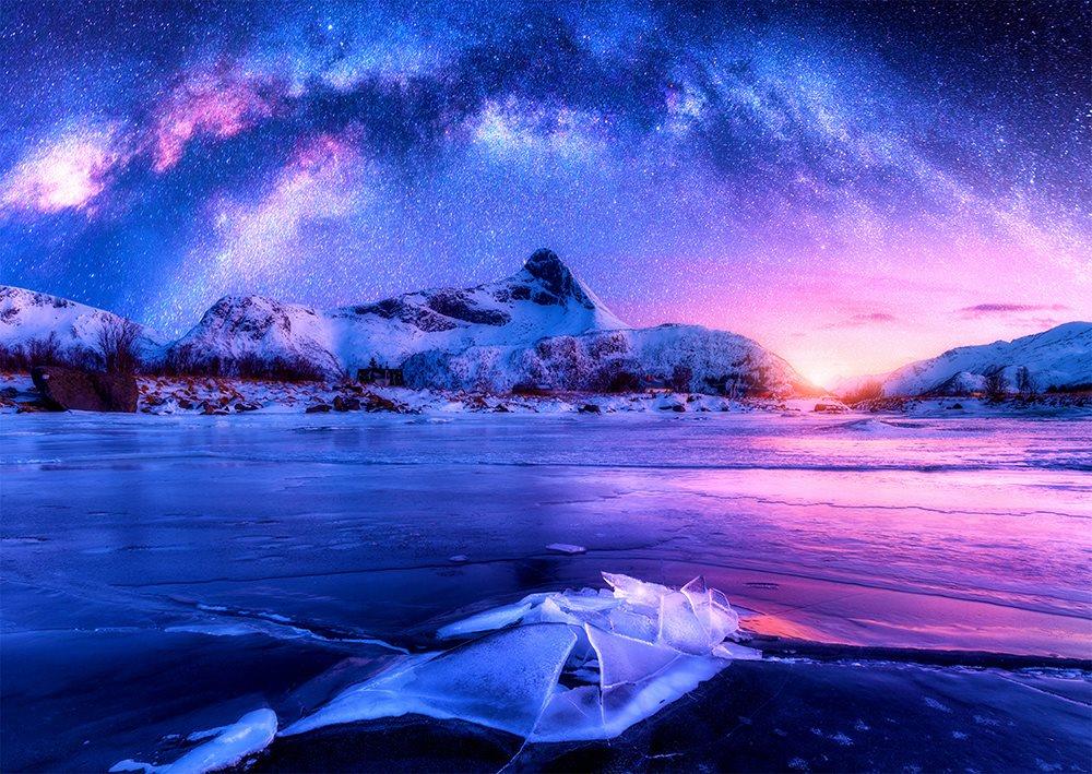 Enjoy Milky Way over Lofoten Island, Norway Jigsaw Puzzle (1000 Pieces)