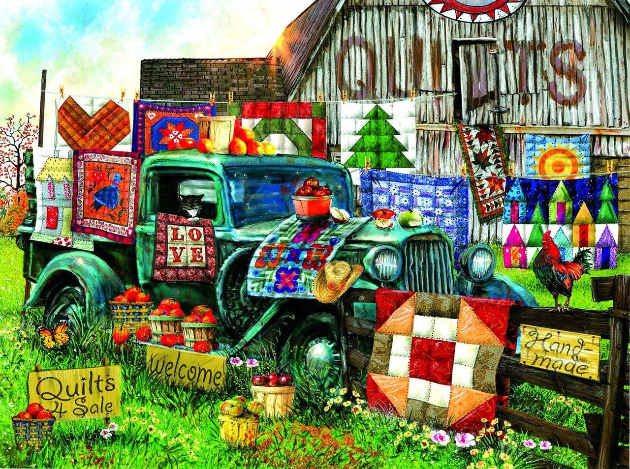 Sunsout Quilts for Sale, Tom Wood Jigsaw Puzzle (1000 Pieces)