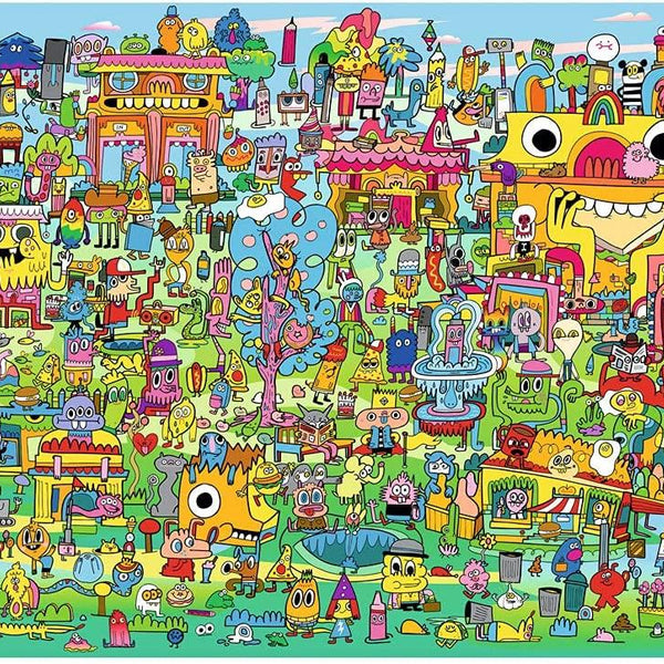 Heye  Pensare my Friends, Doodle Village Jigsaw Puzzle (1000 Pieces)