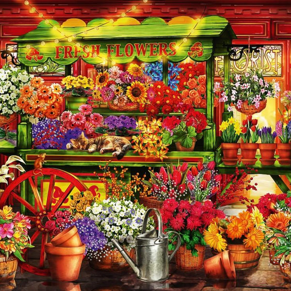 Bluebird Flower Market Stall Jigsaw Puzzle (1000 Pieces)