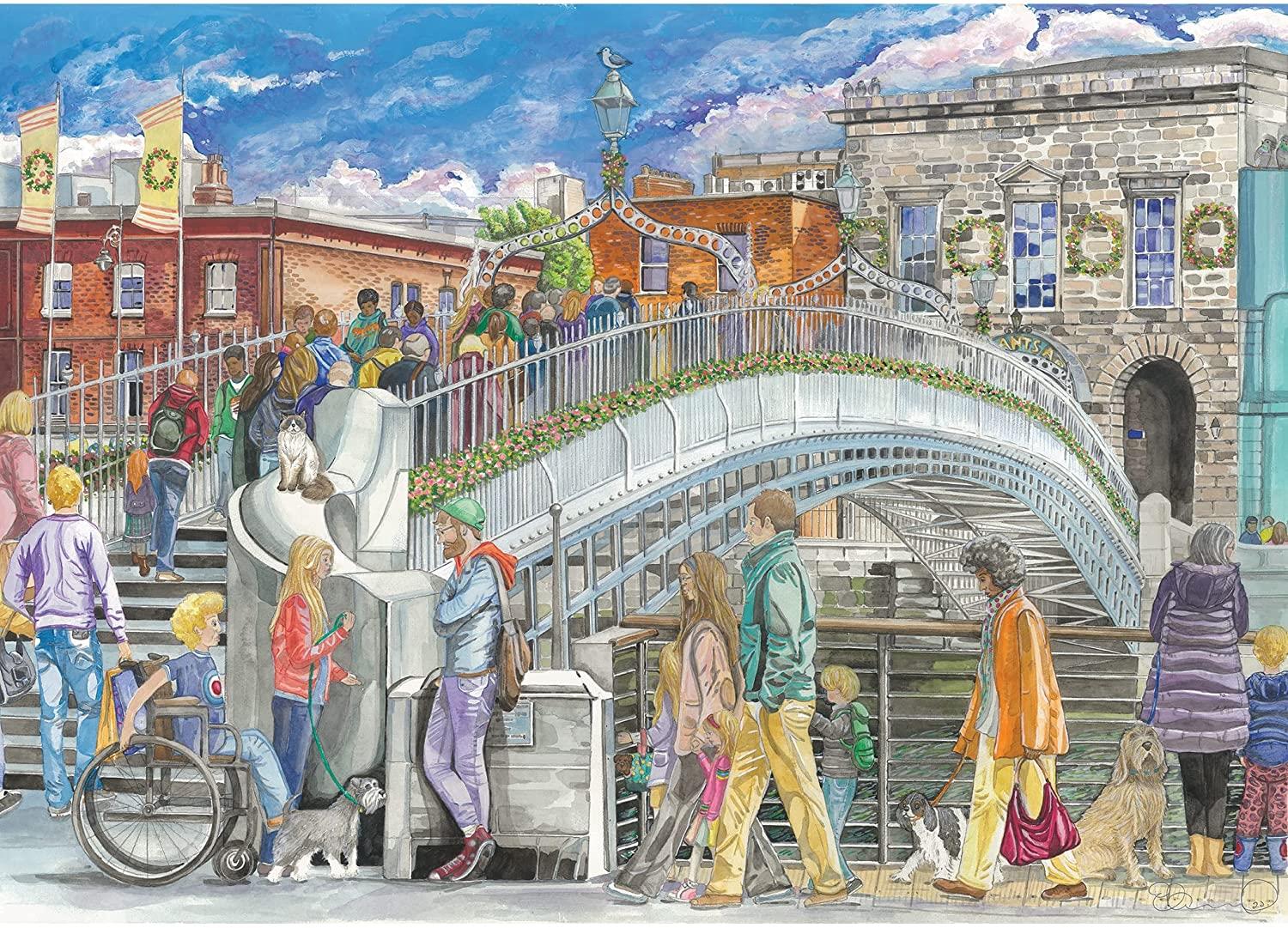 Gibsons Ha'penny Bridge Jigsaw Puzzle (1000 Pieces)