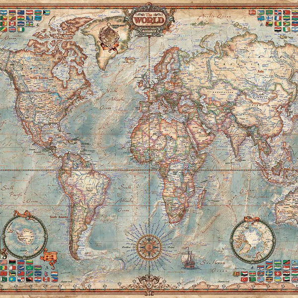 Antique World Map Puzzle - 1,000 Pieces - Getty Museum Store