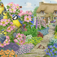 Cottage Garden Birds, Sarah Adams Jigsaw Puzzle (500 Pieces)