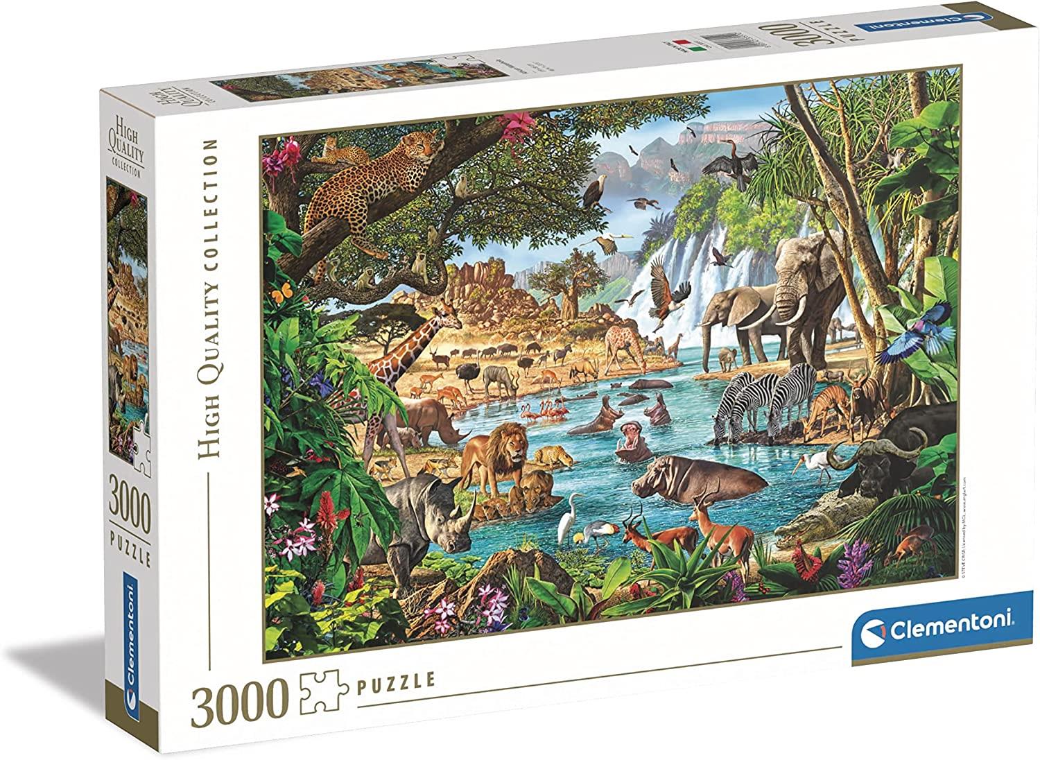 Clementoni African Waterhole High Qualiy Jigsaw Puzzle (3000 Pieces)